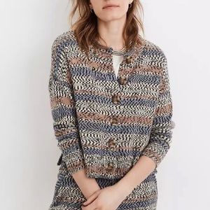 Madewell Broadway Cardigan Stripe Cropped Boxy Fit